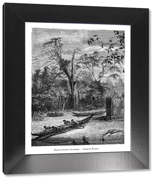 Fishing dugout, Papua, 19th century. Artist: Mesples