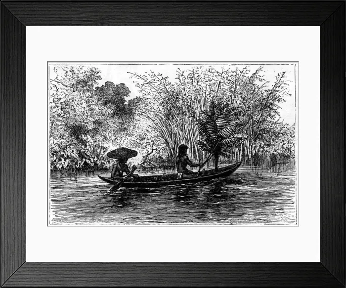Framed Print : Dugout in the Essequibo River, Guyana, 19th century. Artist: Edouard Riou Framed Print : Dugout in the Essequibo River, Guyana, 19th century. Artist: Edouard Riou