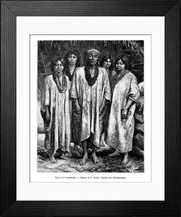 Framed Print : Lacandon people, 19th century. Artist: Pierre Fritel Framed Print : Lacandon people, 19th century. Artist: Pierre Fritel