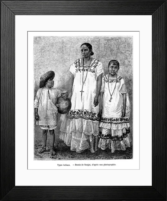 Framed Print : Latino types, 19th century. Artist: E Ronjat Framed Print : Latino types, 19th century. Artist: E Ronjat