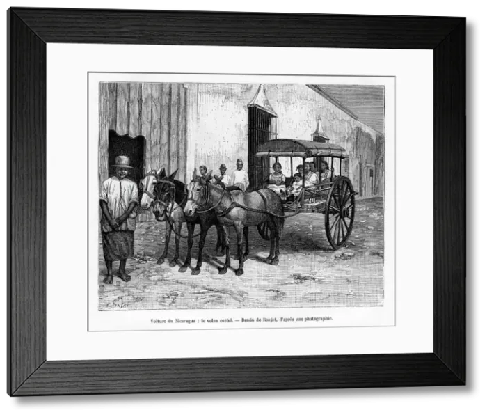 Framed Print : Stagecoach, Nicaragua, 19th century. Artist: E Ronjat Framed Print : Stagecoach, Nicaragua, 19th century. Artist: E Ronjat
