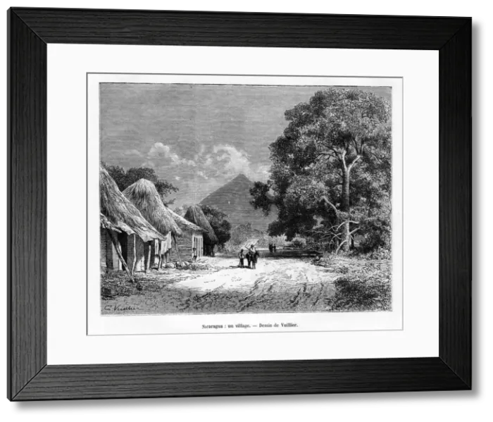 Framed Print : A village, Nicaragua, 19th century. Artist: Vuillier Framed Print : A village, Nicaragua, 19th century. Artist: Vuillier