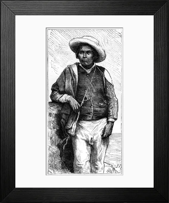 Framed Print : Indigenous male inhabitant of Bolivia, South America, 19th century. Artist: Maillart Framed Print : Indigenous male inhabitant of Bolivia, South America, 19th century. Artist: Maillart
