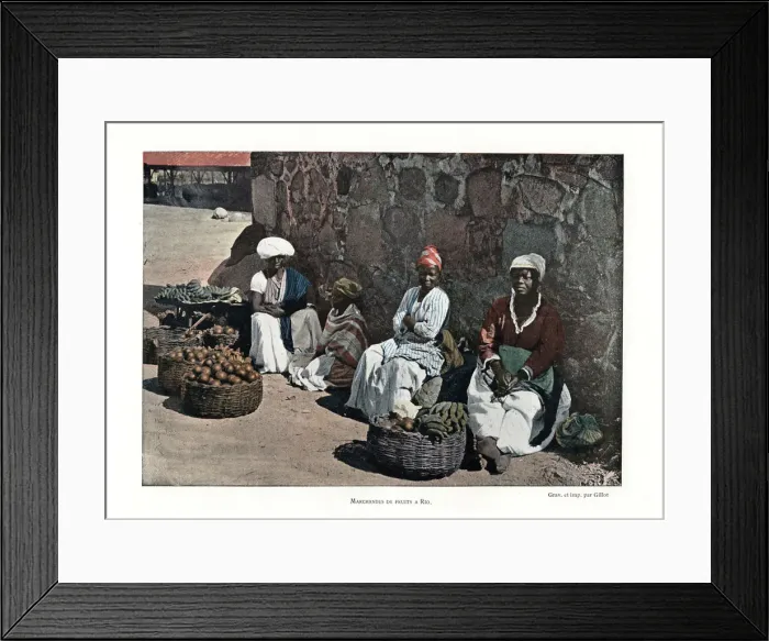 Framed Print : Fruit sellers, Rio de Janeiro, Brazil, 19th century. Artist: Gillot Framed Print : Fruit sellers, Rio de Janeiro, Brazil, 19th century. Artist: Gillot