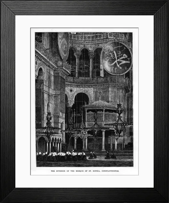 Framed Print : The Interior of the Mosque of Santa Sophia, Constantinople, Turkey, 19th century Framed Print : The Interior of the Mosque of Santa Sophia, Constantinople, Turkey, 19th century