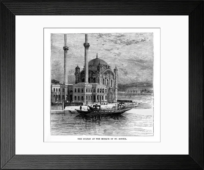 Framed Print : The Sultan at the Mosque of St Sophia, Constantinople, Turkey, 19th century Framed Print : The Sultan at the Mosque of St Sophia, Constantinople, Turkey, 19th century