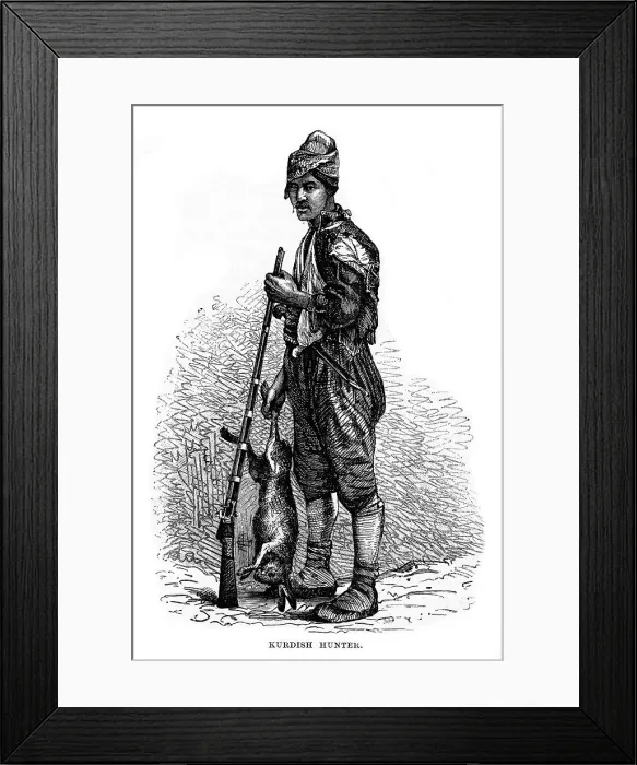 Framed Print : Kurdish hunter, 19th century Framed Print : Kurdish hunter, 19th century