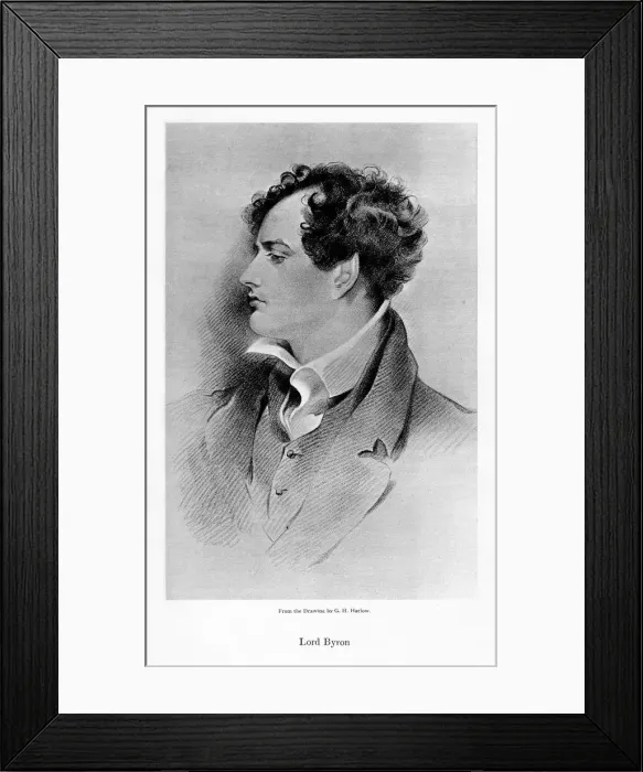 Framed Print : Lord Byron, Anglo-Scottish poet, 19th century Framed Print : Lord Byron, Anglo-Scottish poet, 19th century