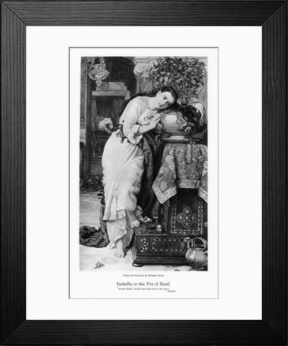 Framed Print : Isabella and the Pot of Basil, c1867. Artist: William Holman Hunt Framed Print : Isabella and the Pot of Basil, c1867. Artist: William Holman Hunt