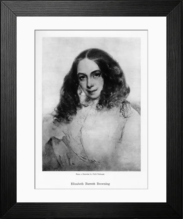 Framed Print : Elizabeth Barrett Browning, English poet of the Victorian era, mid-19th century. Artist: Field Talfourd Framed Print : Elizabeth Barrett Browning, English poet of the Victorian era, mid-19th century. Artist: Field Talfourd