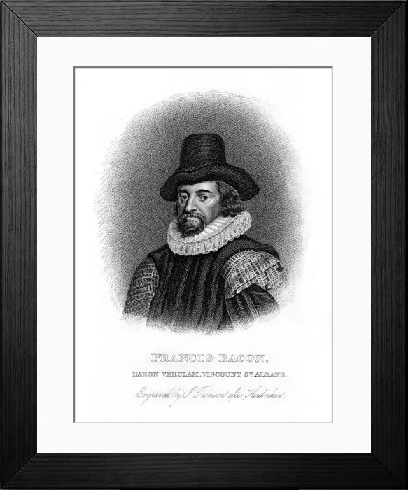 Framed Print : Francis Bacon, English philosopher, statesman and essayist, 19th century. Artist: J Thomson Framed Print : Francis Bacon, English philosopher, statesman and essayist, 19th century. Artist: J Thomson