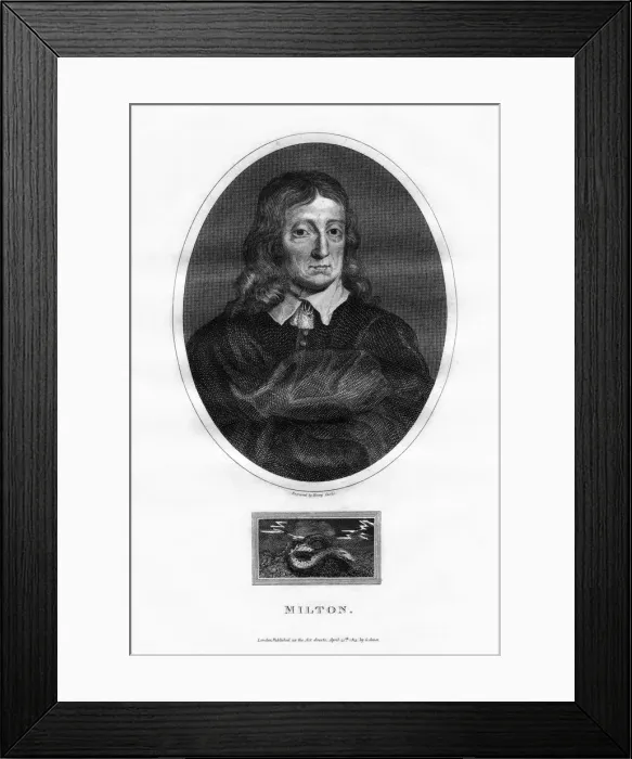 Framed Print : John Milton, English poet, (1815). Artist: Henry Cooke Framed Print : John Milton, English poet, (1815). Artist: Henry Cooke