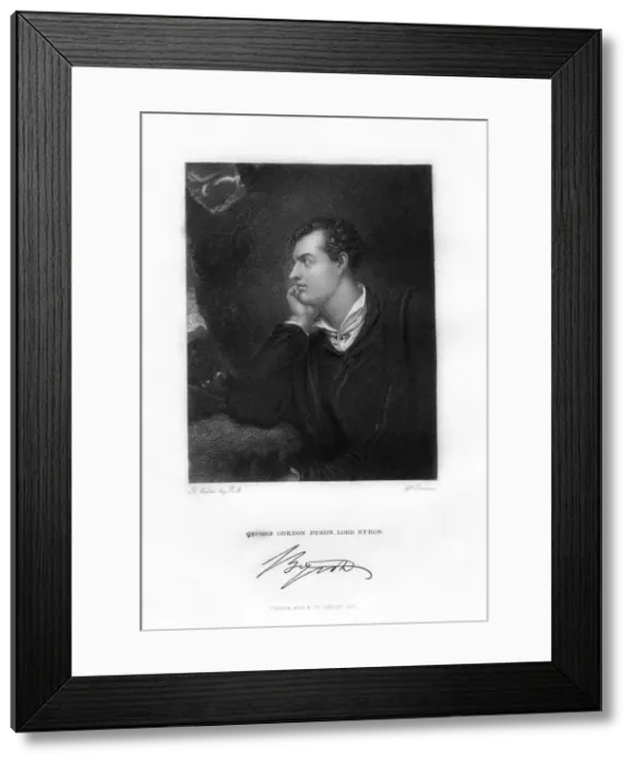 Framed Print : Lord Byron, Anglo-Scottish poet, c1813, (1831). Artist: H Robinson Framed Print : Lord Byron, Anglo-Scottish poet, c1813, (1831). Artist: H Robinson