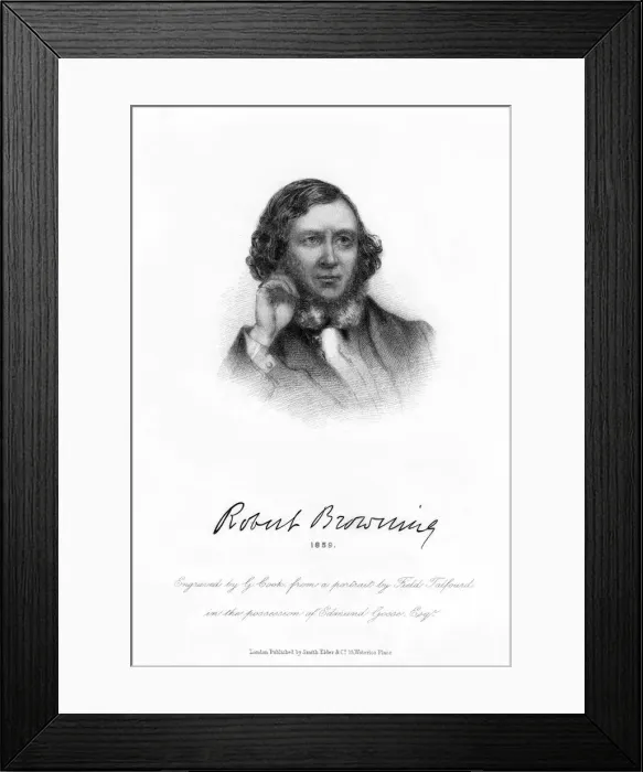 Framed Print : Robert Browning, English poet and playwright, 1859. Artist: G Cook Framed Print : Robert Browning, English poet and playwright, 1859. Artist: G Cook