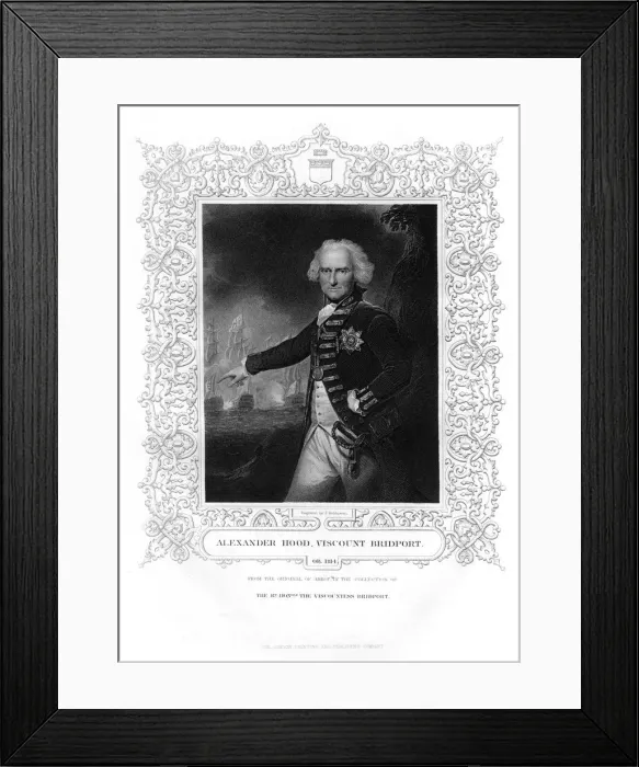 Framed Print : Admiral Alexander Hood, officer of the Royal Navy, 19th century. Artist: J Robinson Framed Print : Admiral Alexander Hood, officer of the Royal Navy, 19th century. Artist: J Robinson
