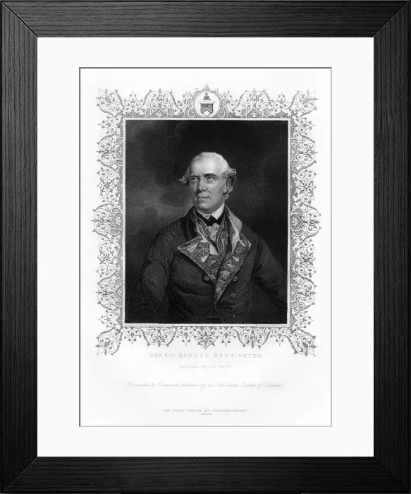 Framed Print : Samuel Barrington, British admiral, 19th century. Artist: Henry Thomas Ryall Framed Print : Samuel Barrington, British admiral, 19th century. Artist: Henry Thomas Ryall
