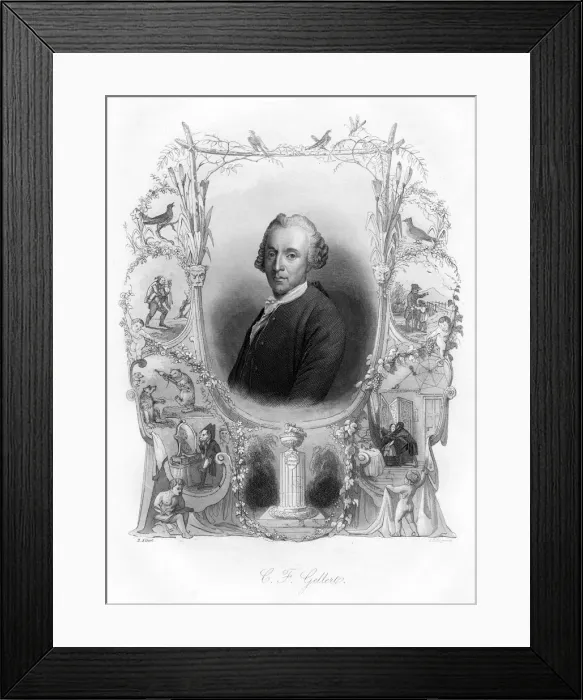 Framed Print : Christian Furchtegott Gellert, German poet, (19th century) Framed Print : Christian Furchtegott Gellert, German poet, (19th century)