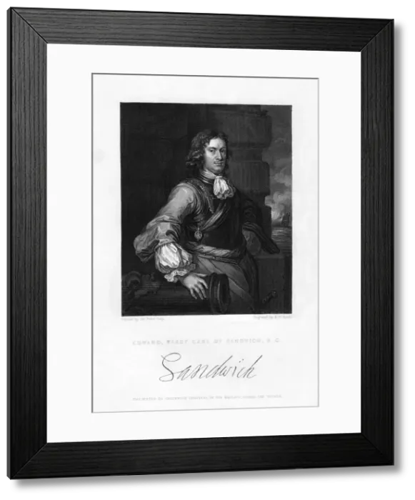 Framed Print : Edward Montagu, 1st Earl of Sandwich, English naval officer, (19th century). Artist: Henry Thomas Ryall Framed Print : Edward Montagu, 1st Earl of Sandwich, English naval officer, (19th century). Artist: Henry Thomas Ryall