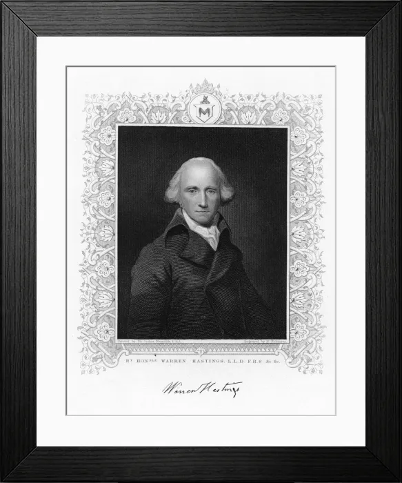 Framed Print : Warren Hastings, the first governor-general of British India, 19th century. Artist: H Robinson Framed Print : Warren Hastings, the first governor-general of British India, 19th century. Artist: H Robinson