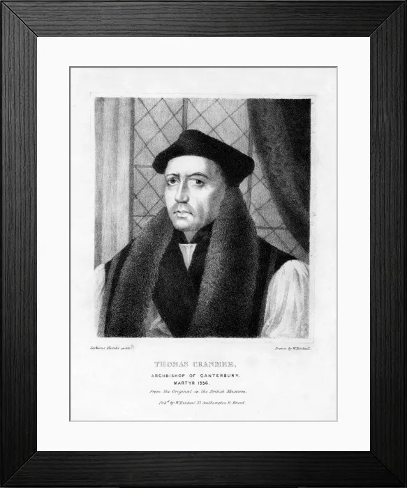 Framed Print : Thomas Cranmer, protestant Archbishop of Canterbury, (19th century). Artist: W Rintoul Framed Print : Thomas Cranmer, protestant Archbishop of Canterbury, (19th century). Artist: W Rintoul
