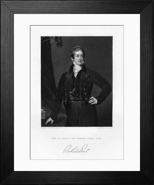 Framed Print : Sir Robert Peel, British Prime Minister, 19th century. Artist: J Cochran Framed Print : Sir Robert Peel, British Prime Minister, 19th century. Artist: J Cochran
