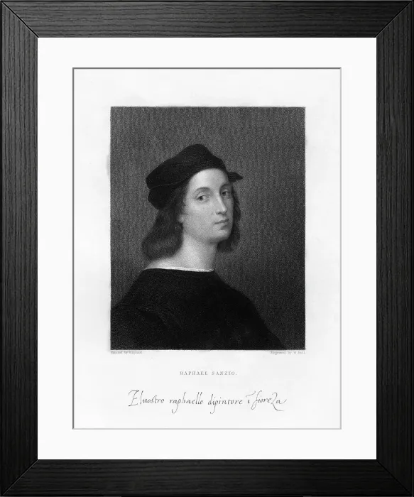 Framed Print : Raphael, Florentine master painter, (1834). Artist: W Holl Framed Print : Raphael, Florentine master painter, (1834). Artist: W Holl