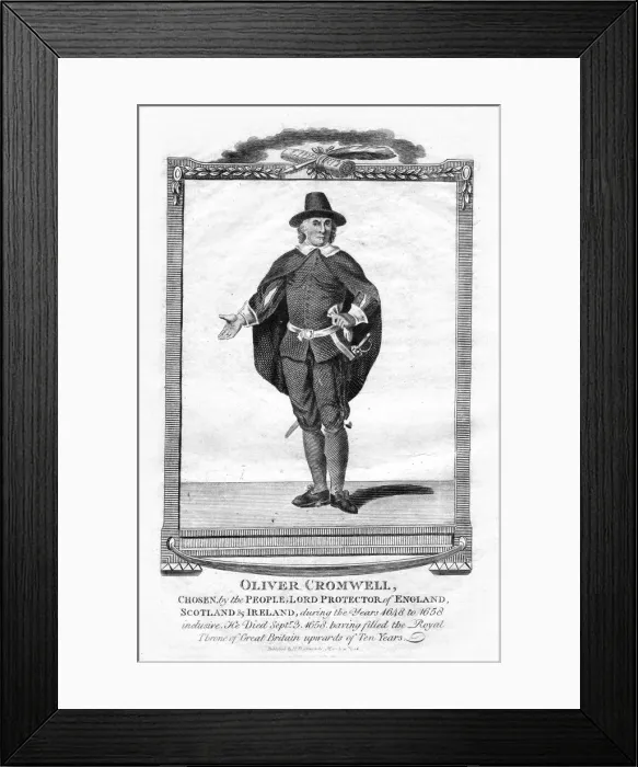 Framed Print : Oliver Cromwell, English military leader and politician, 1706 Framed Print : Oliver Cromwell, English military leader and politician, 1706
