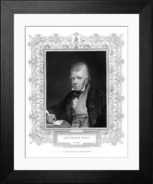 Framed Print : Sir Walter Scott, 1st Baronet, prolific Scottish historical novelist and poet, 19th century. Artist: Henry Thomas Ryall Framed Print : Sir Walter Scott, 1st Baronet, prolific Scottish historical novelist and poet, 19th century. Artist: Henry Thomas Ryall