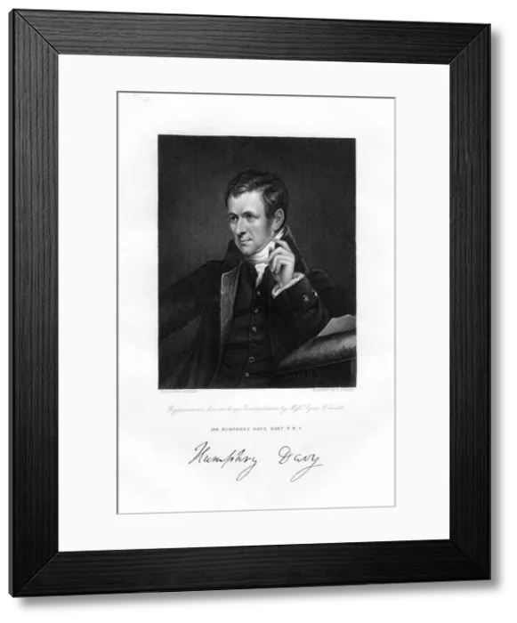 Framed Print : Sir Humphry Davy, 1st Baronet, Cornish chemist and physicist, 19th century. Artist: J Jenkins
