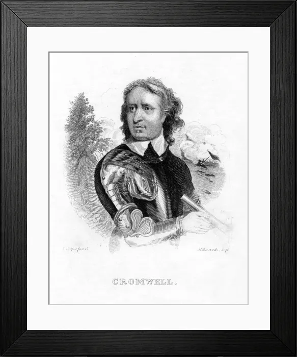 Framed Print : Oliver Cromwell, English military leader and politician, 19th century. Artist: Edwards Framed Print : Oliver Cromwell, English military leader and politician, 19th century. Artist: Edwards