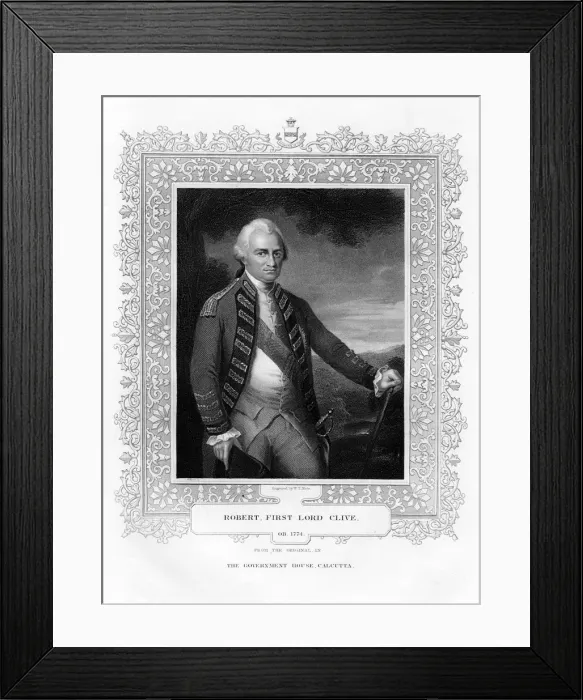 Framed Print : Robert Clive, 1st Baron Clive of Plassey, statesman and general, (19th century). Artist: WT Mote Framed Print : Robert Clive, 1st Baron Clive of Plassey, statesman and general, (19th century). Artist: WT Mote