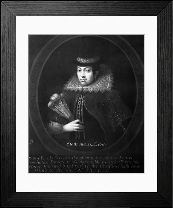 Framed Print : Pocahontas, 1616