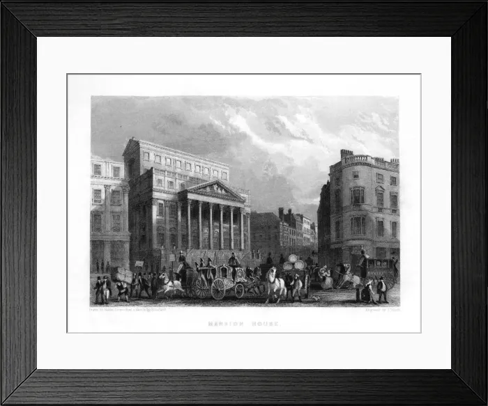 Framed Print : Mansion House, London, 19th century. Artist: J Woods Framed Print : Mansion House, London, 19th century. Artist: J Woods
