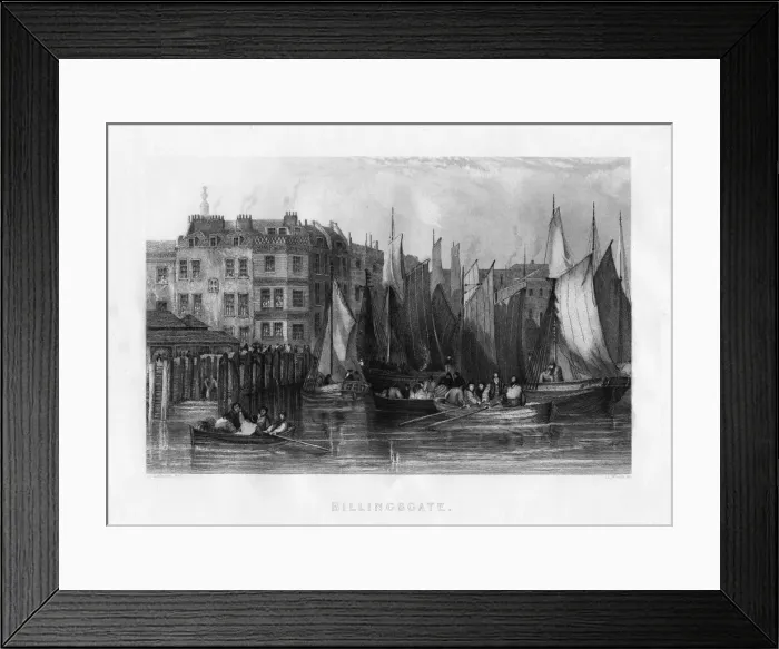 Framed Print : Billingsgate, London, 19th century. Artist: J Woods Framed Print : Billingsgate, London, 19th century. Artist: J Woods