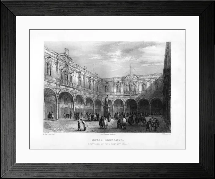 Framed Print : The Royal Exchange, London, 19th century. Artist: J Woods Framed Print : The Royal Exchange, London, 19th century. Artist: J Woods