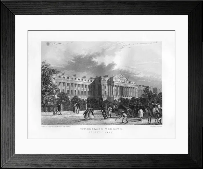 Framed Print : Cumberland Terrace, Regents Park, London, 19th century. Artist: J Woods Framed Print : Cumberland Terrace, Regents Park, London, 19th century. Artist: J Woods