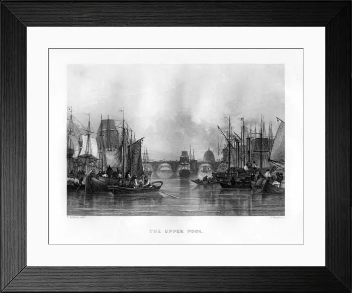 Framed Print : The Upper Pool, London, 19th century. Artist: J Woods