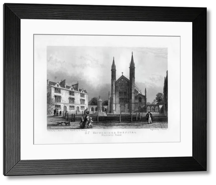 Framed Print : St Katherines Hospital, Regents Park, London, 19th century. Artist: J Woods Framed Print : St Katherines Hospital, Regents Park, London, 19th century. Artist: J Woods