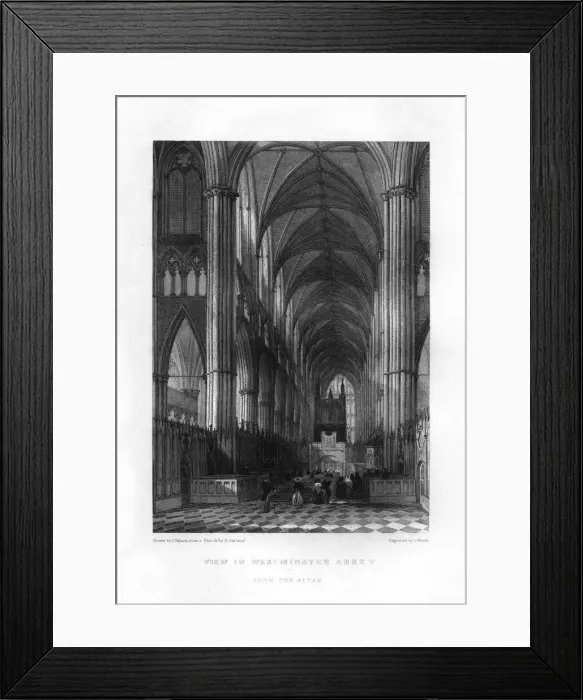 Framed Print : Westminster Abbey from the altar, London, 19th century. Artist: J Woods Framed Print : Westminster Abbey from the altar, London, 19th century. Artist: J Woods