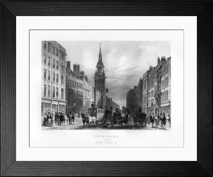 Framed Print : Cheapside and Bow Church, London, 19th century. Artist: WE Albutt Framed Print : Cheapside and Bow Church, London, 19th century. Artist: WE Albutt
