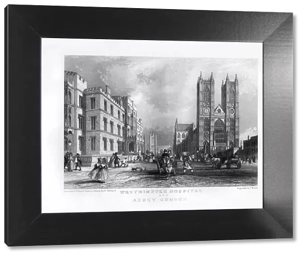 Westminster Hospital and Abbey Church, London, 19th century. Artist: J Woods