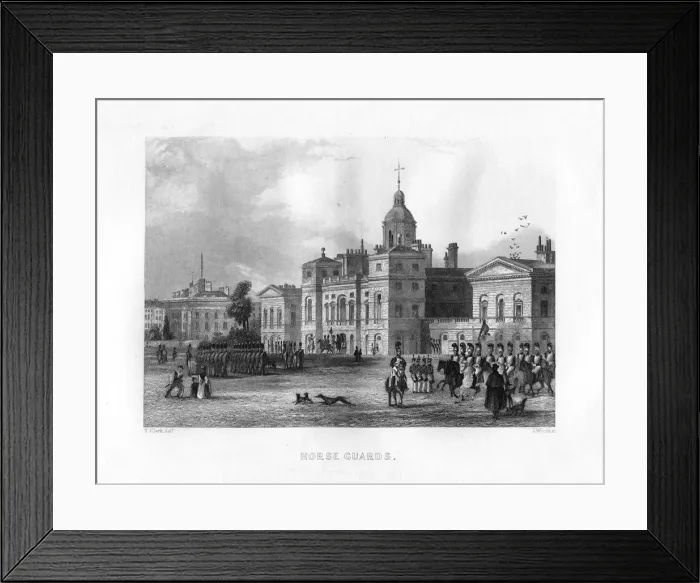 Framed Print : Horse Guards, London, 19th century. Artist: J Woods Framed Print : Horse Guards, London, 19th century. Artist: J Woods