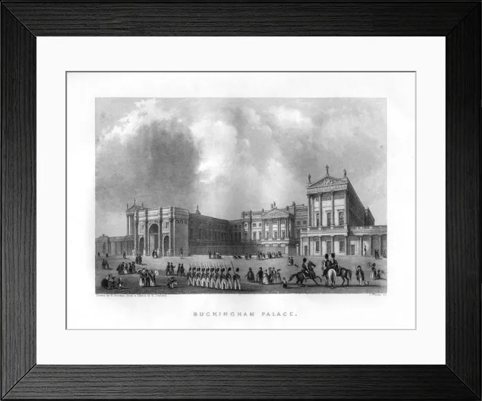 Framed Print : Buckingham Palace, London, 19th century. Artist: J Woods Framed Print : Buckingham Palace, London, 19th century. Artist: J Woods