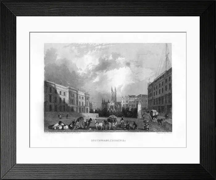 Framed Print : Southwark Cathedral, London, 19th century. Artist: J Woods Framed Print : Southwark Cathedral, London, 19th century. Artist: J Woods