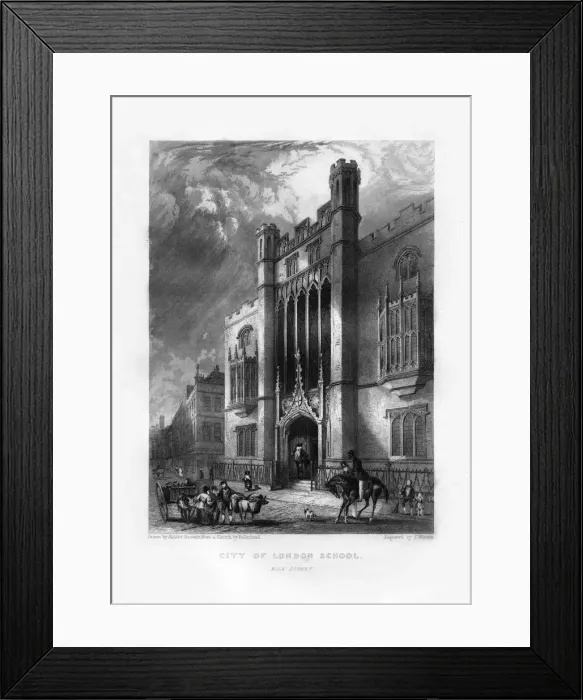 Framed Print : City of London School, London, 19th century. Artist: J Woods Framed Print : City of London School, London, 19th century. Artist: J Woods
