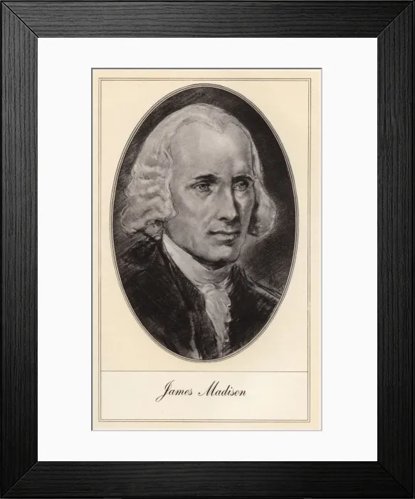 Framed Print : James Madison, fourth President of the United States, (early 20th century). Artist: Gordon Ross Framed Print : James Madison, fourth President of the United States, (early 20th century). Artist: Gordon Ross