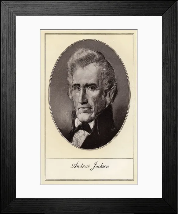 Framed Print : Andrew Jackson, seventh President of the United States, (early 20th century). Artist: Gordon Ross Framed Print : Andrew Jackson, seventh President of the United States, (early 20th century). Artist: Gordon Ross