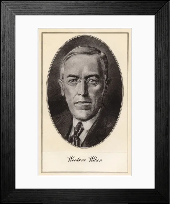 Framed Print : Woodrow Wilson, 28th President of the United States, (early 20th century). Artist: Gordon Ross Framed Print : Woodrow Wilson, 28th President of the United States, (early 20th century). Artist: Gordon Ross