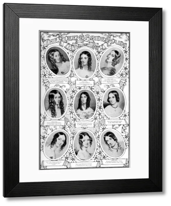 Framed Print : Nine of Queen Victorias bridesmaids, 10 February 1840 Framed Print : Nine of Queen Victorias bridesmaids, 10 February 1840