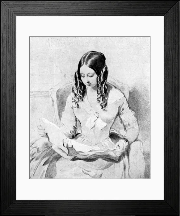 Framed Print : Queen Victoria reading despatches, c1840s. Artist: William Charles Ross Framed Print : Queen Victoria reading despatches, c1840s. Artist: William Charles Ross